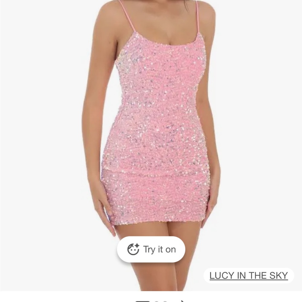 Lucy in the Sky Sparkling Pink Mini Dress